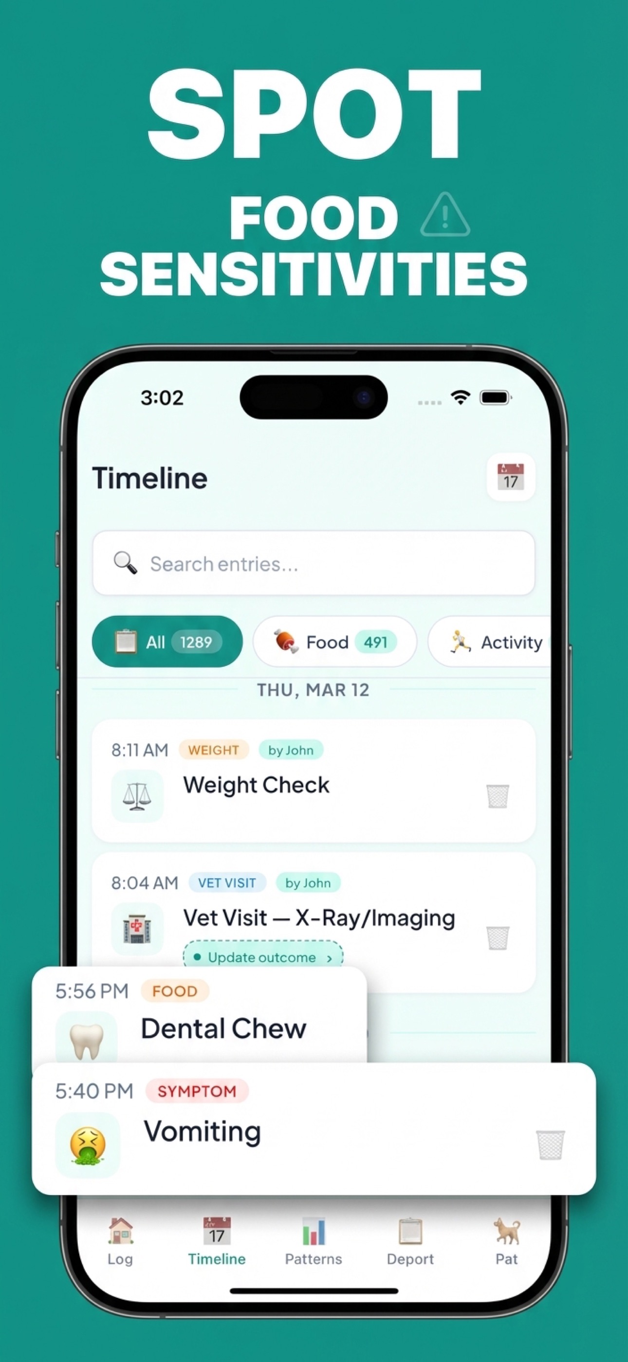 Spot Food Sensitivities — Paws & Patterns screenshot
