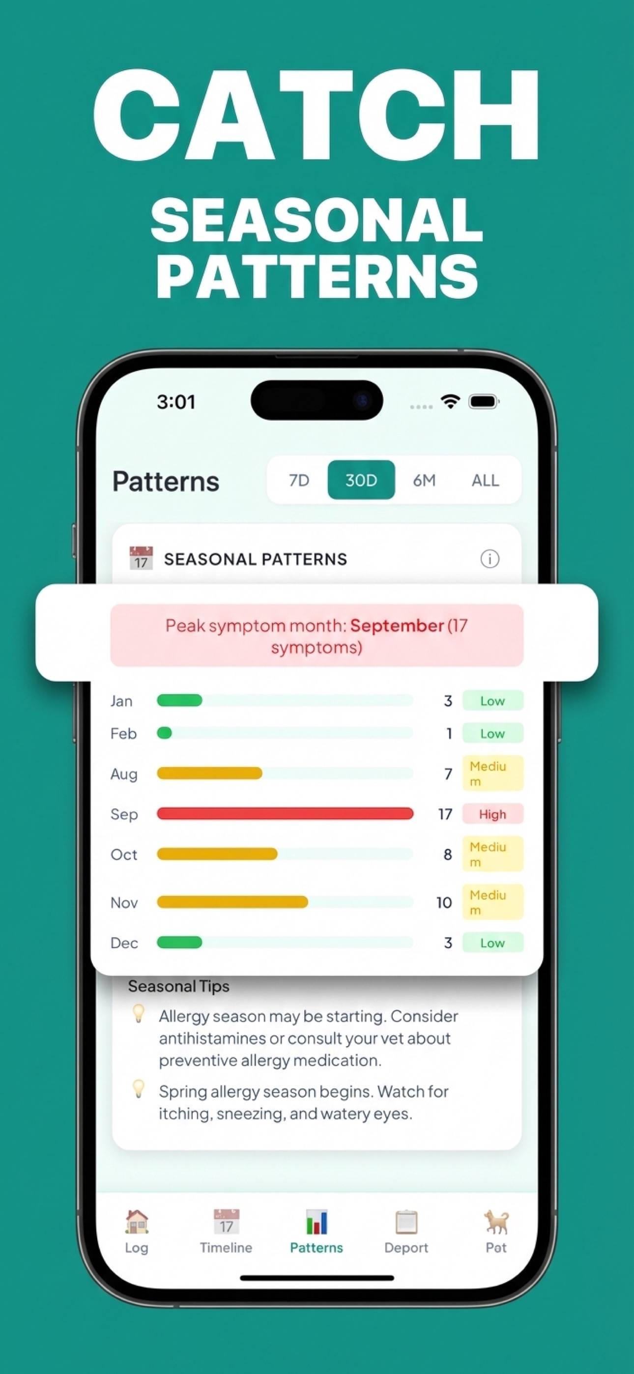 Catch Seasonal Patterns — Paws & Patterns screenshot